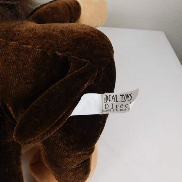 Ideal Toys Direct Brown Fuzzy Big Head Eyes Chimpanzee Monkey Animal Stuffed Toy - Picture 7 of 8